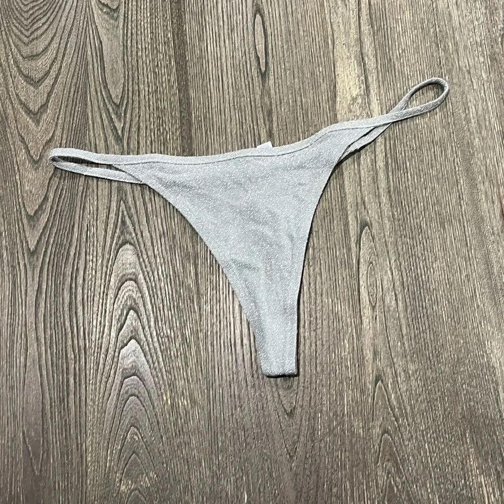NWT Skims Track Glitter Swim String Thong Swimwear Bikini Sparkly Nickle 3X